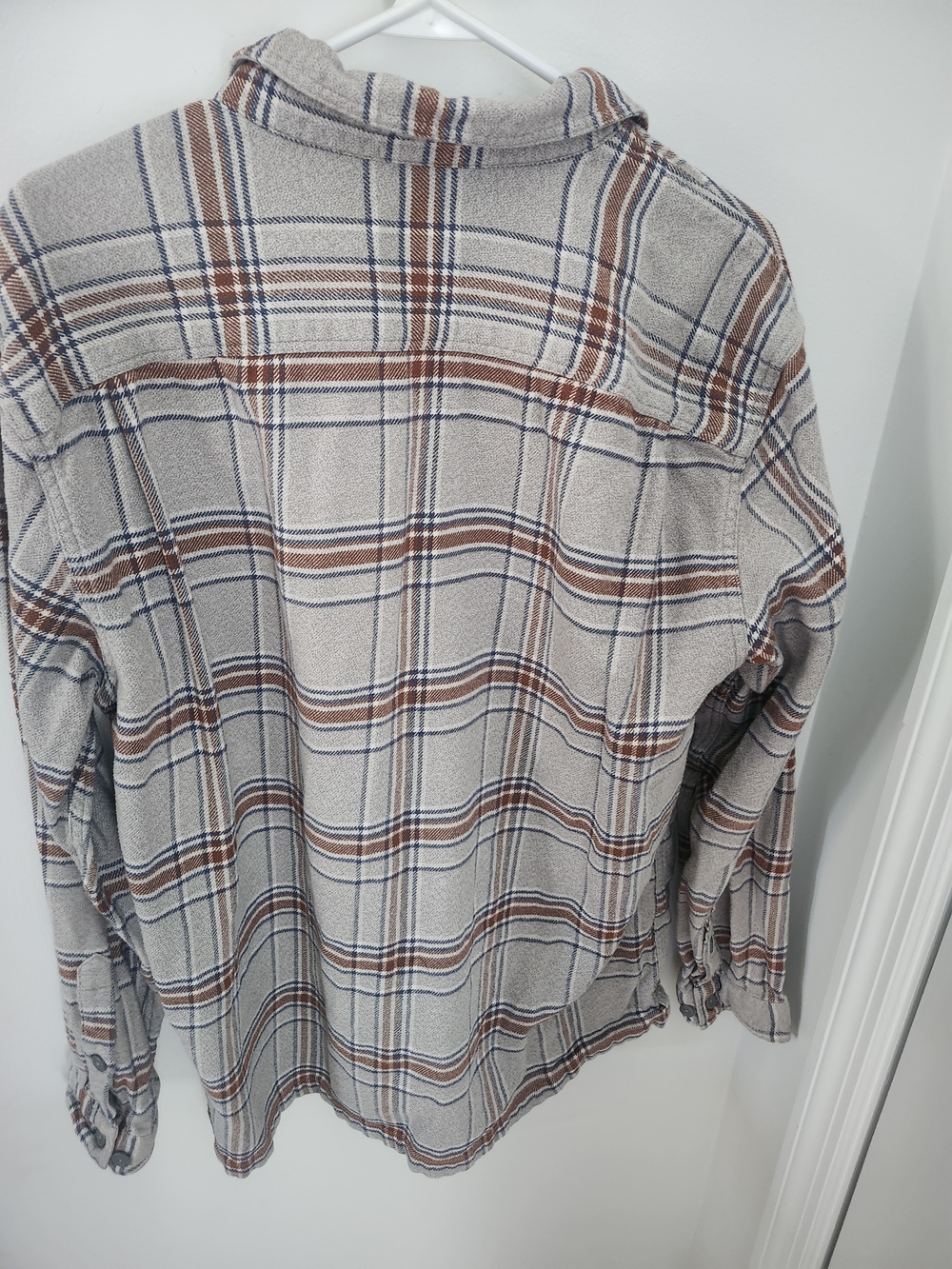 Patagonia Plaid Button-Down Shirt in Cream, Brown & Blue - Picture 6 of 6